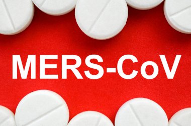 Mers-Cov Novel Corona virüs konsepti. Orta Doğu Solunum Sendromu soyut kolajı. Çin enfeksiyonu