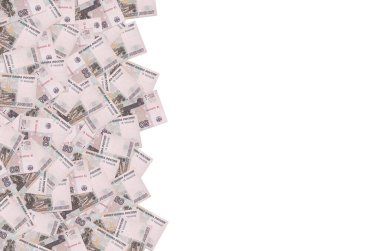 Rostral Sütun Heykeli ve Petropavlosk Kalesi Rusça 50 ruble banknot yakın çekim deseni