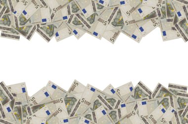5 avroluk banknotun küçük kahverengi detaylarla yakın plan modeli