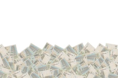 5 avroluk banknotun küçük kahverengi detaylarla yakın plan modeli