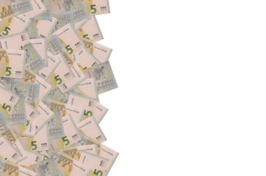5 avroluk banknotun küçük kahverengi detaylarla yakın plan modeli