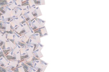 Rus 50 rublesi yakın çekim makro modeli. Rusya 50 ruble para faturası