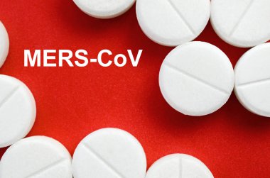 Mers-Cov Novel Corona virüs konsepti. Orta Doğu Solunum Sendromu soyut kolajı. Çin enfeksiyonu