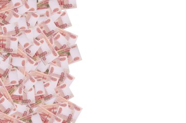 Rus 5000 rublelik banknot, yakın plan makro fatura modeli.