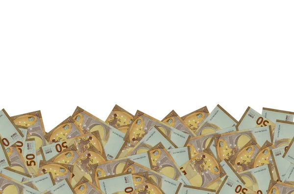 लहान तपकिरी तपशिलासह 50 युरो बँक नोटचा नमुना भाग — स्टॉक फोटो, इमेज