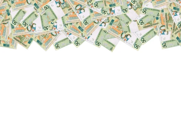 Padrão de nova conta de dinheiro de 50 rublos na Bielorrússia. Denominação na República da Bielorrússia 2016 — Fotografia de Stock