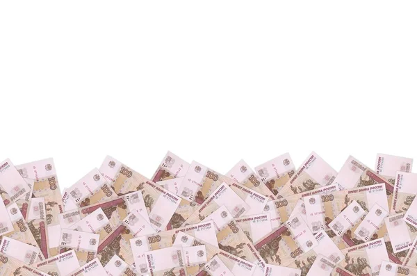 Padrão de bico macro de close up de notas de 100 rublos russo — Fotografia de Stock