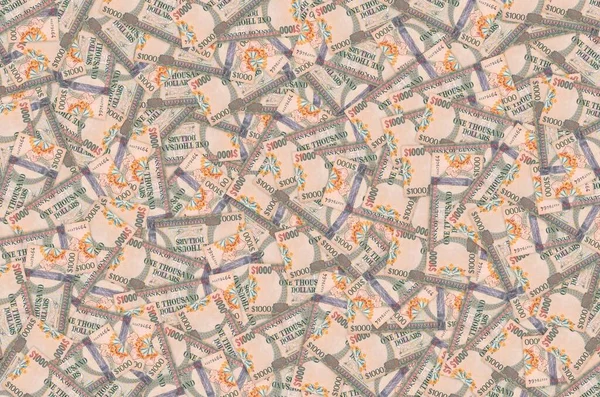 Część brązowej Gujany 1000 dolarów Wzór banknotów — Zdjęcie stockowe