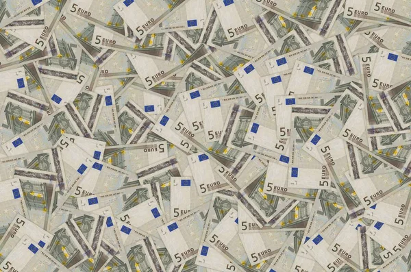 Wzorcowa część zbliżenia banknotów euro 5 z drobnymi brązowymi detalami — Zdjęcie stockowe