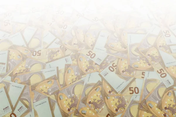 Patroondeel van 50 eurobankbiljet close-up met kleine bruine details — Stockfoto
