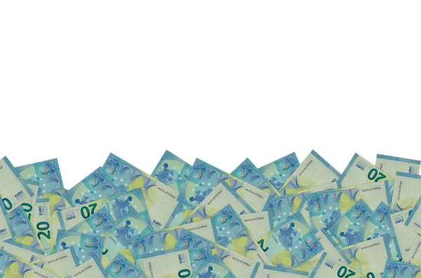 A 20 eurós bankjegy mintapéldánya kis kék részletekkel — Stock Fotó