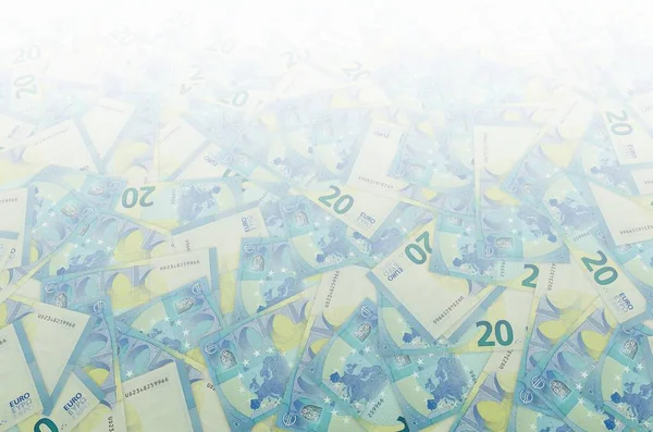 Patroon deel van 20 eurobankbiljet close-up met kleine blauwe details — Stockfoto