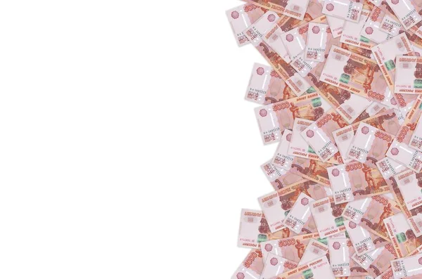Rusia 5000 rublos billete de primer plano patrón macro factura — Foto de Stock