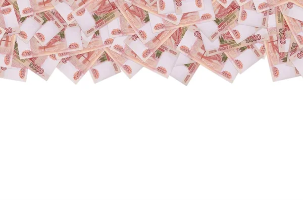 Russian 5000 rubles banknote closeup macro bill pattern — 스톡 사진