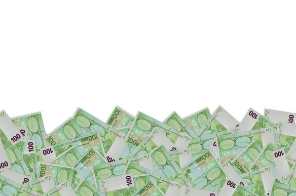 Πίσω μέρος του κλεισίματος τραπεζογραμματίων των 100 ευρώ με μικρές πράσινες λεπτομέρειες — Φωτογραφία Αρχείου