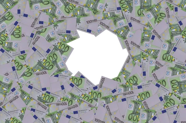 Voorzijde van 100 eurobiljet close-up met kleine groene details — Stockfoto