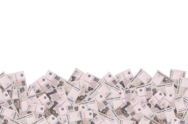 Rostral Sütun Heykeli ve Petropavlosk Kalesi Rusça 50 ruble banknot yakın çekim deseni