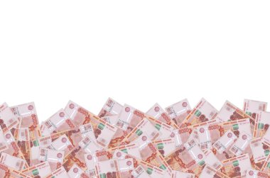 Rus 5000 rublelik banknot, yakın plan makro fatura modeli.