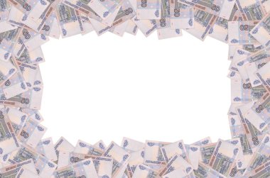 Rus 50 rublesi yakın çekim makro modeli. Rusya 50 ruble para faturası