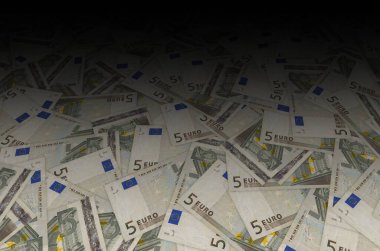 5 avroluk banknotun küçük kahverengi detaylarla yakın plan modeli