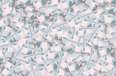 Rus 1000 rublelik banknot. Makro fatura kalıbı.