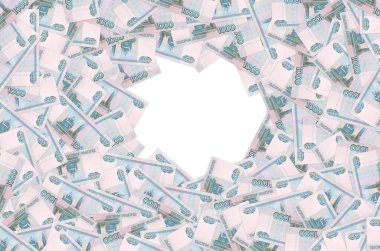 Rus 1000 rublelik banknot. Makro fatura kalıbı.