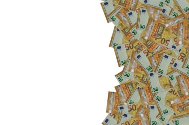 50 avroluk banknotun küçük kahverengi detaylarla yakın plan modeli