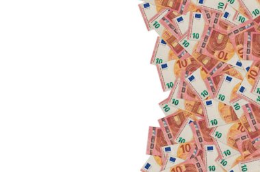 10 avroluk banknotun küçük kırmızı detaylarla yakın plan modeli
