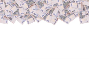 Rus 50 rublesi yakın çekim makro modeli. Rusya 50 ruble para faturası