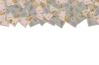5 avroluk banknotun küçük kahverengi detaylarla yakın plan modeli