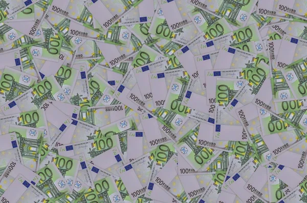 Передняя часть банкноты 100 евро крупным планом с мелкими зелеными деталями — стоковое фото