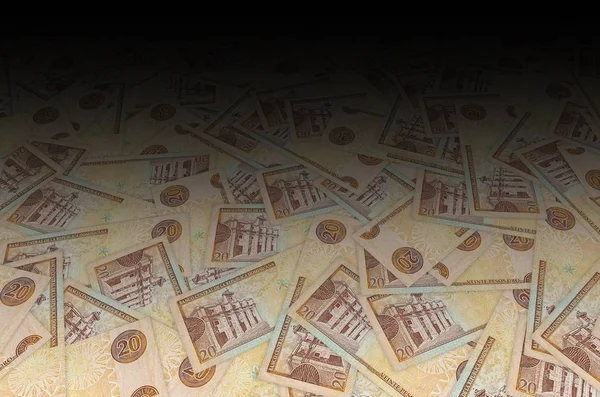 Panteon Nacional building depicted on old twenty peso note Dominican republic money — 스톡 사진