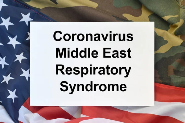 MERS-CoV Novel Corona virus concept with US flag. Middle East Respiratory Syndrome abstract. Chinese infection