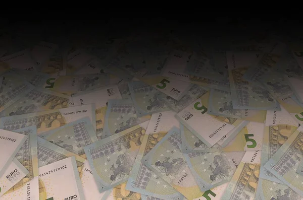 Padrão parte de 5 close-up de notas de euro com pequenos detalhes castanhos — Fotografia de Stock