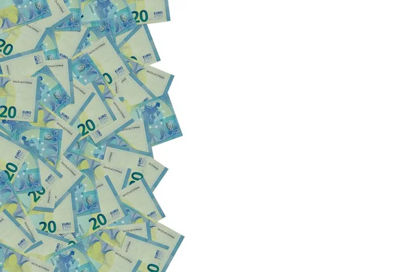 Parte del modelo del billete de 20 euros en primer plano con pequeños detalles azules — Foto de Stock