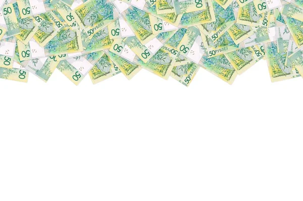 Μοτίβο των νέων 50 ρουβλίων νομοσχέδιο χρήματα στη Λευκορωσία. Ονομαστική αξία στη Δημοκρατία της Λευκορωσίας 2016 — Φωτογραφία Αρχείου