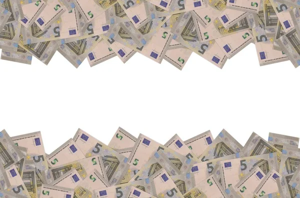 Часть банкноты 5 евро крупным планом с мелкими коричневыми деталями — стоковое фото