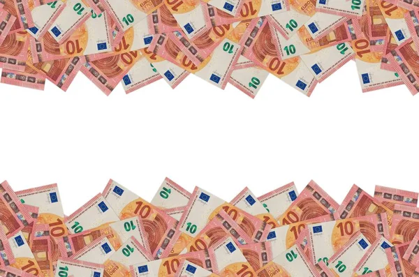 Pattern part of 10 euro banknote close-up with small red details — Stock Photo, Image