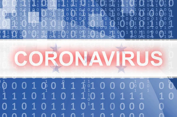 Bandeira Honduras Composição Abstrata Digital Futurista Com Inscrição Branca Coronavirus — Fotografia de Stock