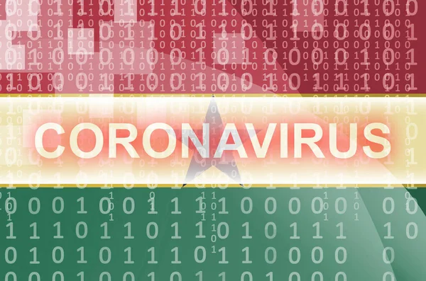 Ghana Vlag Futuristische Digitale Abstracte Compositie Met Coronavirus Witte Opschrift — Stockfoto