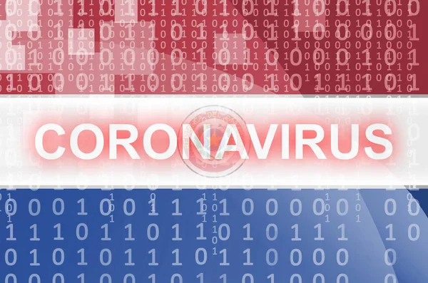 Paraguay Vlag Futuristische Digitale Abstracte Compositie Met Coronavirus Witte Inscriptie — Stockfoto