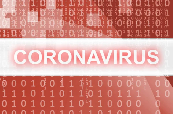 Österrike Flagga Och Futuristisk Digital Abstrakt Sammansättning Med Coronavirus Vit — Stockfoto