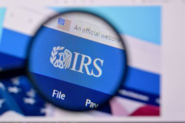 Ny, Usa - 29 Şubat 2020: İç Gelir Hizmetleri web sitesi Pc, url - irs.gov.