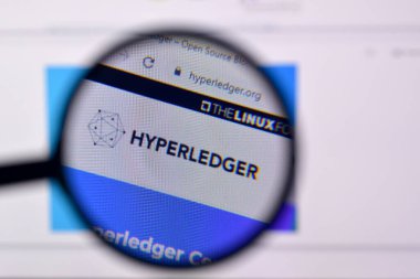 Ny, Usa - 29 Şubat 2020: Pc, url - hyperledger.org sitesinde hiper defter web sitesi.