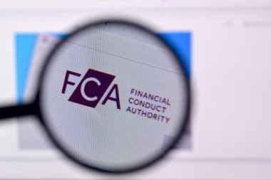 Ny, Usa - 29 Şubat 2020: Pc, url - fca.org.uk sitesinde fca org web sitesinin ana sayfası.