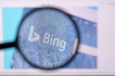 Ny, Usa - 29 Şubat 2020: Pc, url - bing.com 'da bing web sitesinin ana sayfası.