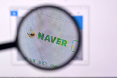 Ny, Usa - 29 Şubat 2020: Pc, url - naver.com 'da Naver web sitesinin ana sayfası.