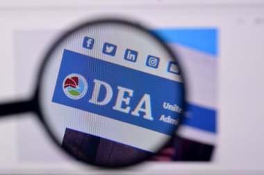Ny, Usa - 29 Şubat 2020: DEA web sitesinin Pc, url - dea.gov 'un ana sayfası.