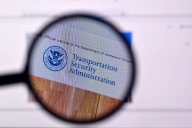 Ny, Usa - 29 Şubat 2020: TSA web sitesinin Pc, url - tsa.gov sayfası.