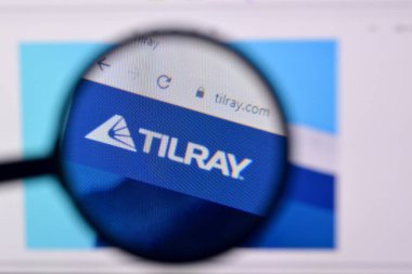 Ny, Usa - 29 Şubat 2020: Pc, url - tilray.com 'da tilray web sitesinin ana sayfası.